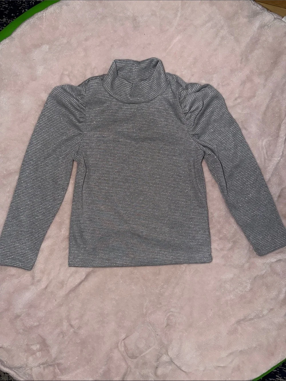 GAP Girls' Gray Ribbed Turtleneck Long-Sleeve Top